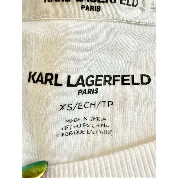 KARL LAGERFELD PARIS Bonjour Graphic Sweatshirt - size XS - Picture 5 of 10